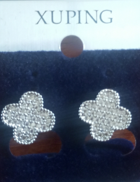 Xuping Gold Clover Crystal Earrings